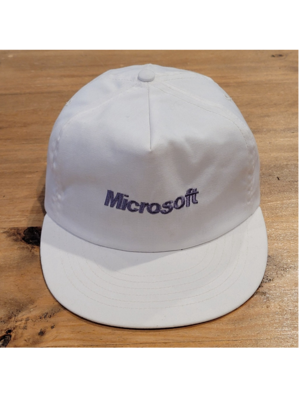 Vintage Microsoft Hat Snapback White 80s 90s Made USA Computer Software